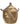 Lidded Basket - Brown and Cream